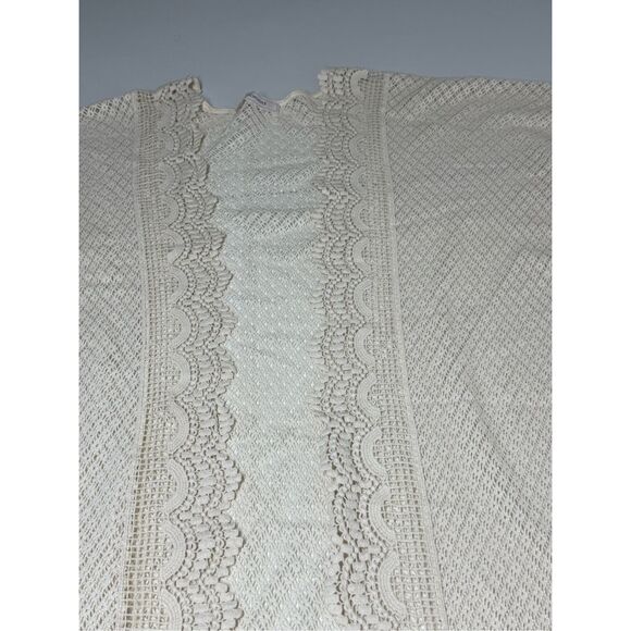 Promod Women’s Bohemian Crochet Lace Trim Cover Up Cardigan Cream One Size - Picture 7 of 13